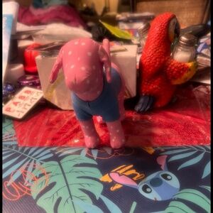 Victoria's Secret Light Pink White Polka Dots T-shirt Peace Love Plush Dog 7" sm